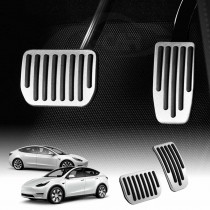 Tesla Model 3 2017-2023 and Model Y 2021-2025 Performance Foot Pedals Pads Cover Aluminum Non-Slip Anti-Slip Accelerator Brake 