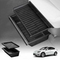 Car Under Seat Storage Box for Tesla Model Y 2022-2025 Front Seats Organizer Tray Flocking