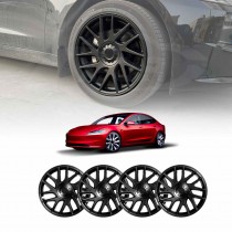 Tesla Model 3 Highland 2023-2025 Wheel Protector Cover Caps 18 Inch Rim Hubcap Hub Cap Matt Black Set of 4