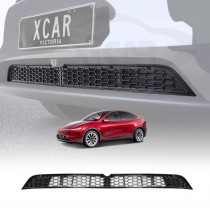 Front Air Vent Grille Cover for Tesla Model Y L 6-Seat 2026-Onwards Car Inlet Intake Grill Mesh Leaves Insect Guard Accessories Matt Black