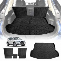 Boot Liner Kick Mats Set for Nissan X-trail Xtrail T32 2013-2022 All Weather Heavy Duty Cargo Car Trunk Back Seat Protector