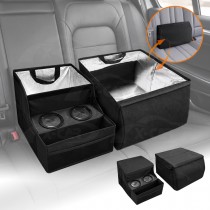 2-in-1 Car Seat Cushion & Insulated Cooler Set for Universal Vehicle Rear Armrest Organiser Storage Interior Car Accessories