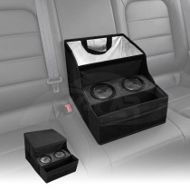 Back Seat Cooler Storage Box with Dual Cup Holders Foldable Insulated Rear Armrest Organiser Car Interior Accessories