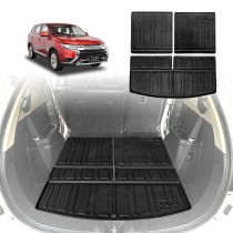 Boot Liners for Mitsubishi Outlander 7 Seater 2012-2021 All Weather Heavy Duty Cargo Trunk Mat Luggage Tray Car Accessories 3 Pcs Set