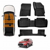 3D Floor Mats Set for Mitsubishi Outlander 2012-2021 Heavy Duty All Weather Front Rear Car Mats Liner