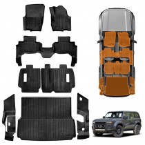 Floor Mats Boot Liner Set for Toyota Prado 250 5-Seater 2024-Onwards All Weather Heavy Duty Cargo Kick Back Seat Side Trunk Protector Covers