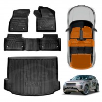 3D Floor Mats Boot Liner Set for Land Range Rover Evoque 2019-Onwards All Weather Heavy Duty Cargo Car Trunk Luggage Tray
