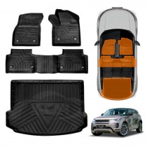 3D Floor Mats Boot Liner Set for Land Range Rover Evoque 2019-Onwards All Weather Heavy Duty Cargo Car Trunk Luggage Tray