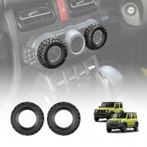 AC Climate Control Knob Cover for Suzuki Jimny 2018-Onwards Interior Heater Dial Ring Trim Decoration Car Accessories Set of 2