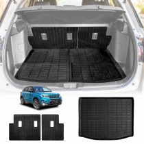 Boot Liner Kick Mats Set for Suzuki Vitara LY Series 2015-2025 All Weather Heavy Duty Cargo Car Trunk Back Seat Protector