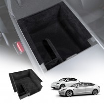 Tesla Model 3 2017-2023 and Model Y 2021-2025 Flocked Center Console Armrest Organizer Tray Storage Box
