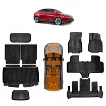 Floor Mats Boot Liners Set for Tesla Model Y L 6-Seat 2026-Onwards All Weather Front Toolbox Cargo Car Trunk Cover Luggage Tray