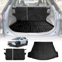 Boot Liner Kick Mats Set for Toyota bZ4X Auto 2WD 2023-Onwards  All Weather Heavy Duty Cargo Car Trunk Back Seat Protector