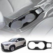 Center Consoles Cup Holder Panel Trim Decor Cover Protector for Toyota Corolla Cross 2022-2025 Carbon Fibre Style