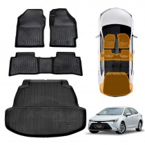 3D Floor Mats Boot Liner for Toyota Corolla Sedan 2019-Onwards All Weather Heavy Duty Cargo Car Trunk Luggage Tray