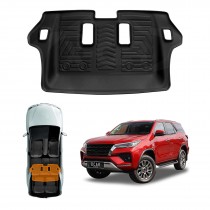 3D Third Row Seat Floor Mat for Toyota Fortuner 2015-2025 Heavy Duty All Weather Car Mats Carpet Liner