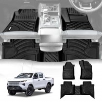 3D Floor Mats for Toyota Hilux Dual Cab Auto 2025-Onwards Heavy Duty All Weather Car Waterproof Interior Protection Liner Set