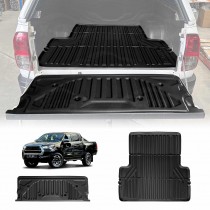 Tub Liner Tailgate Mat for Toyota Hilux Dual Cab 2016-2025 Plastic Tub A-Deck Heavy Duty All Weather Ute Protector Cargo Mats Set