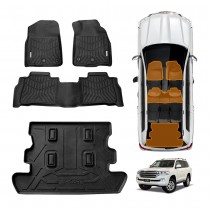 3D Floor Mats Boot Liner Set for Toyota LandCruiser 200 LC200 Series 2007-2021 All Weather Heavy Duty Cargo Car Trunk Luggage Tray