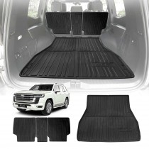 Boot Liner Set for Toyota Landcruiser 300 LC300 2021-Onwards 5-Seater Diesel Heavy Duty Car Trunk Cargo Kick Mats Back Seat Protector