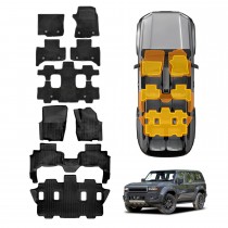 Premium Floor Mats for Toyota Prado 250 Series 7 Seater 2024-Onwards Heavy Duty All Weather Double Layer TPE Carpet Car Interior Liner Set