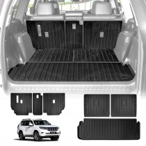 Boot Liners Kick Mats Set for Toyota Prado 150 Series 7 Seats 2009-2024 All Weather Heavy Duty Cargo Car Trunk Back Seat Protector