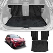 Boot Liner Kick Mats Set for Toyota Yaris Cross MXP Series 2020-Onwards All Weather Heavy Duty Cargo Car Trunk Back Seat Protector