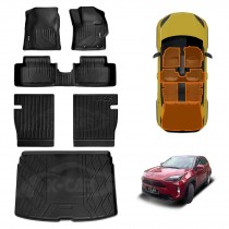Floor Mats Boot Liner Set for Toyota Yaris Cross MXP Series 2020-Onwards All Weather Heavy Duty Cargo Kick Back Seat Protector Cover