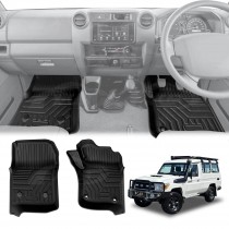 3D Front Floor Mats for Toyota Land Cruiser 78 Series Troopcarrier 2012-Onwards Heavy Duty All Weather Car Mats Carpet Liner Set