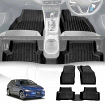 3D Floor Mats for Volkswagen Polo MK6 Hatch 2018-Onwards Heavy Duty All Weather Car Mats Carpet Liner Set