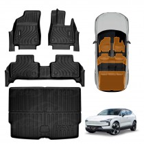 Floor Mats Boot Liner Set for Volvo EX30 2024-Onwards All Weather Heavy Duty Cargo Car Trunk Luggage Tray
