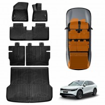 Floor Mats Boot Liner Set for Zeekr 7X 2025-Onwards All Weather Heavy Duty Car Trunk Cargo Kick Back Seat Protector Cover