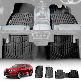 3D All-Weather Floor Mats for Nissan X-trail Xtrail T32 2013-2022 Heavy Duty Customized Car Floor Liners Full Set Carpet