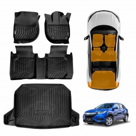3D Floor Mats Boot Liner Set for Honda HR-V HRV Vezel 2014-2021 All Weather Heavy Duty Cargo Car Trunk Luggage Tray