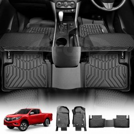 3D Floor Mats for Mazda BT-50 2011-2020 Customized Heavy Duty All Weather Car Liners Door Sill Covered Carpet