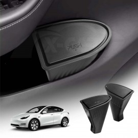 Front Door Side Trash Can for Tesla Model Y 2021-2024 with Lid Storage Bin Set of 2