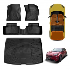 3D Floor Mats Boot Liner for Toyota Yaris Cross MXP Series 2020-Onwards All Weather Heavy Duty Cargo Car Trunk Luggage Tray