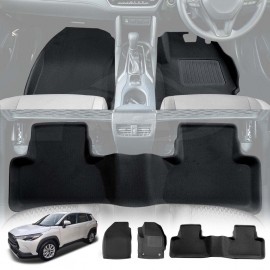 3D Floor Mats for Toyota Corolla Cross 2022-Current All Weather Heavy Duty Cargo Car Liners Full Set Carpet Accessories