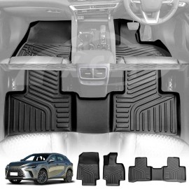 3D All-Weather TPE Floor Mats for Lexus RX350 RX350h RX500h 2022-2025 Heavy Duty Customized Car Floor Liners Full Set Carpet