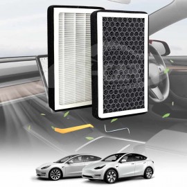  Tesla Model 3 2017-2023 and Model Y 2021-2025 Air Filter HEPA with Activated Carbon Charcoal Cabin Air Intake Filter Accessories Replacement 2 Pack