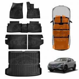 3D Floor Mats Boot Liner Set for Chery OMODA 5/5 GT 2023-Onwards All Weather Heavy Duty Cargo Kick Mats Back Seat Protector Cover