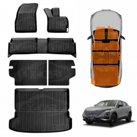 3D Floor Mats Boot Liner Set for Chery OMODA 5/5 GT 2023-2025 All Weather Heavy Duty Cargo Kick Mats Back Seat Protector Cover