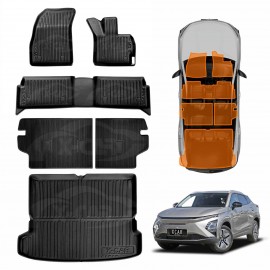 3D Floor Mats Boot Liner Set for Chery OMODA E5 All-Electric 2024-Onwards All Weather Heavy Duty Cargo Kick Mats Back Seat Protector Cover