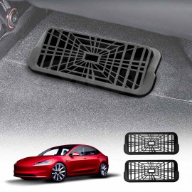 Tesla Model 3 Highland 2023-2025 Backseat Rear Under Seat Air Conditioning Outlet Vent Cover Flow Grille Protector Set of 2