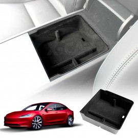 Tesla Model 3 Highland Centre Console Mid Organizer Tray with Flocking liner 2023-2025