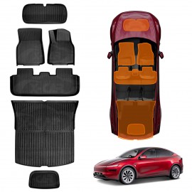 Floor Mats Boot Liners Set for Tesla Model Y Juniper 2025-Onwards All Weather Front Toolbox Cargo Car Trunk Cover Luggage Tray