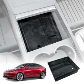 Centre Console Front Organizer Tray for Tesla Model Y L 6-Seat 2026-Onwards with Flocking liner Storage Car Interior Accessories