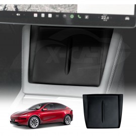 Black Silicone Anti-Slip Mat For Tesla Model Y L 6-Seat 2026-Onwards Center Console Wireless Charger Protective Pad