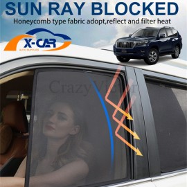 Magnetic Rear Side Car Window Sun Blind for Toyota Prado 150 Series 2009-2024 Sun Shade Mesh