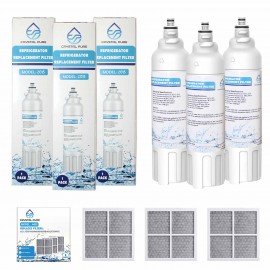 3x Replacement Refrigerator Water Filter LT800P and Air Filter LT120F for LG Fridge ADQ73613401, ADQ73613402, LT-800P, LT800PC